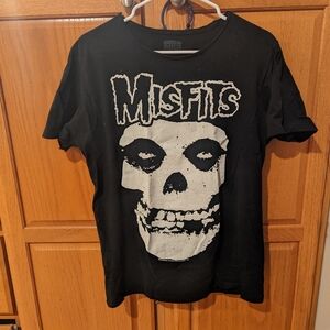 Large skull Misfits T shirt Men size M Medium white black